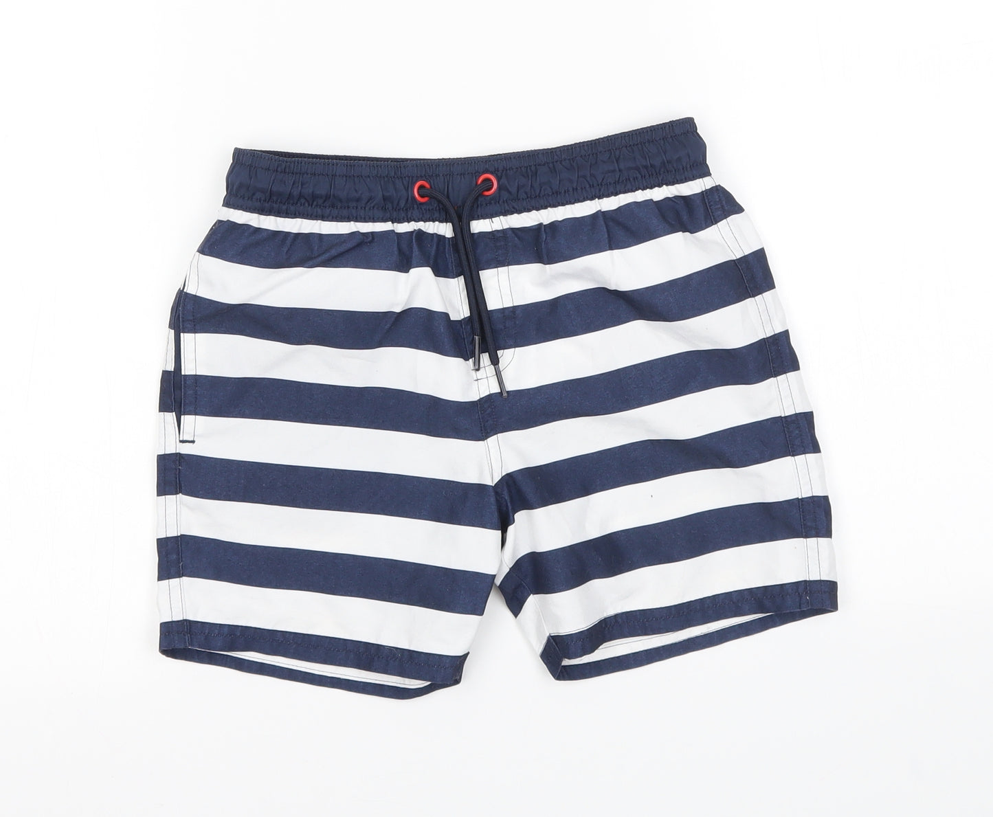 Marks and Spencer Boys Blue Striped  Bermuda Shorts Size 6-7 Years