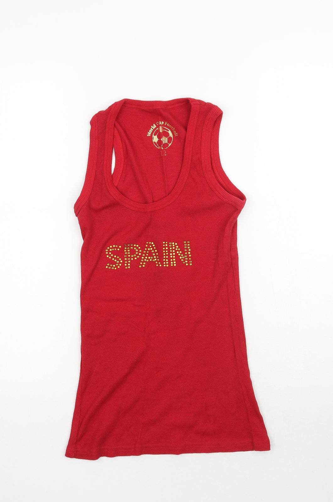 Preworn Womens Red   Basic Tank Size 12  - Spain World Cup Football