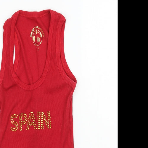 Preworn Womens Red   Basic Tank Size 12  - Spain World Cup Football