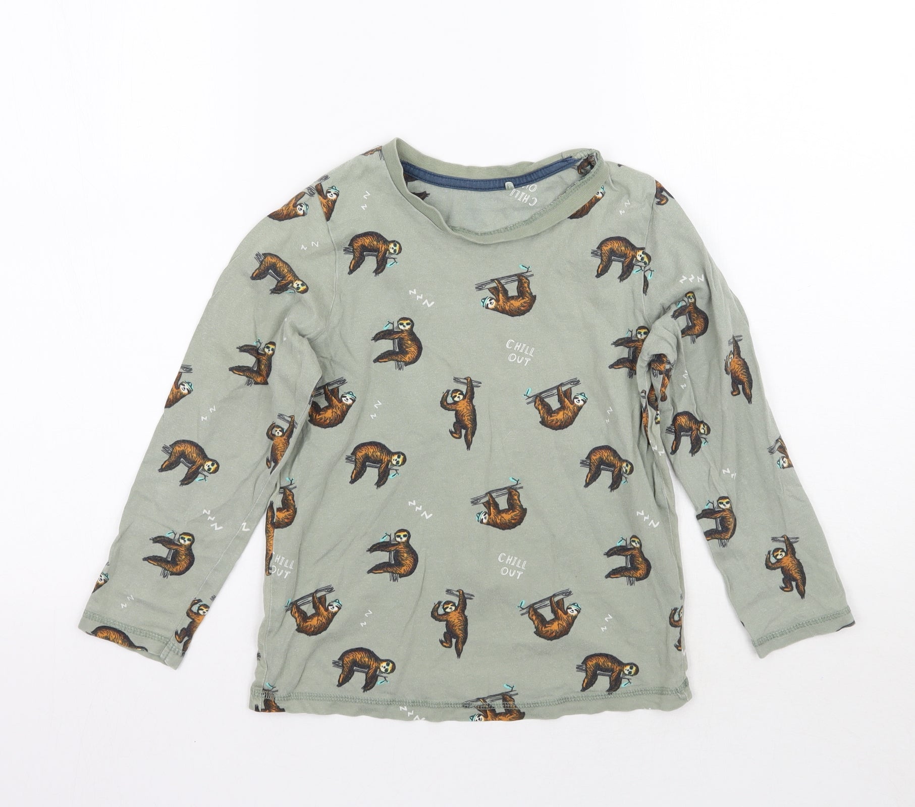 George Boys Green Animal Print Basic T-Shirt Size 8-9 Years