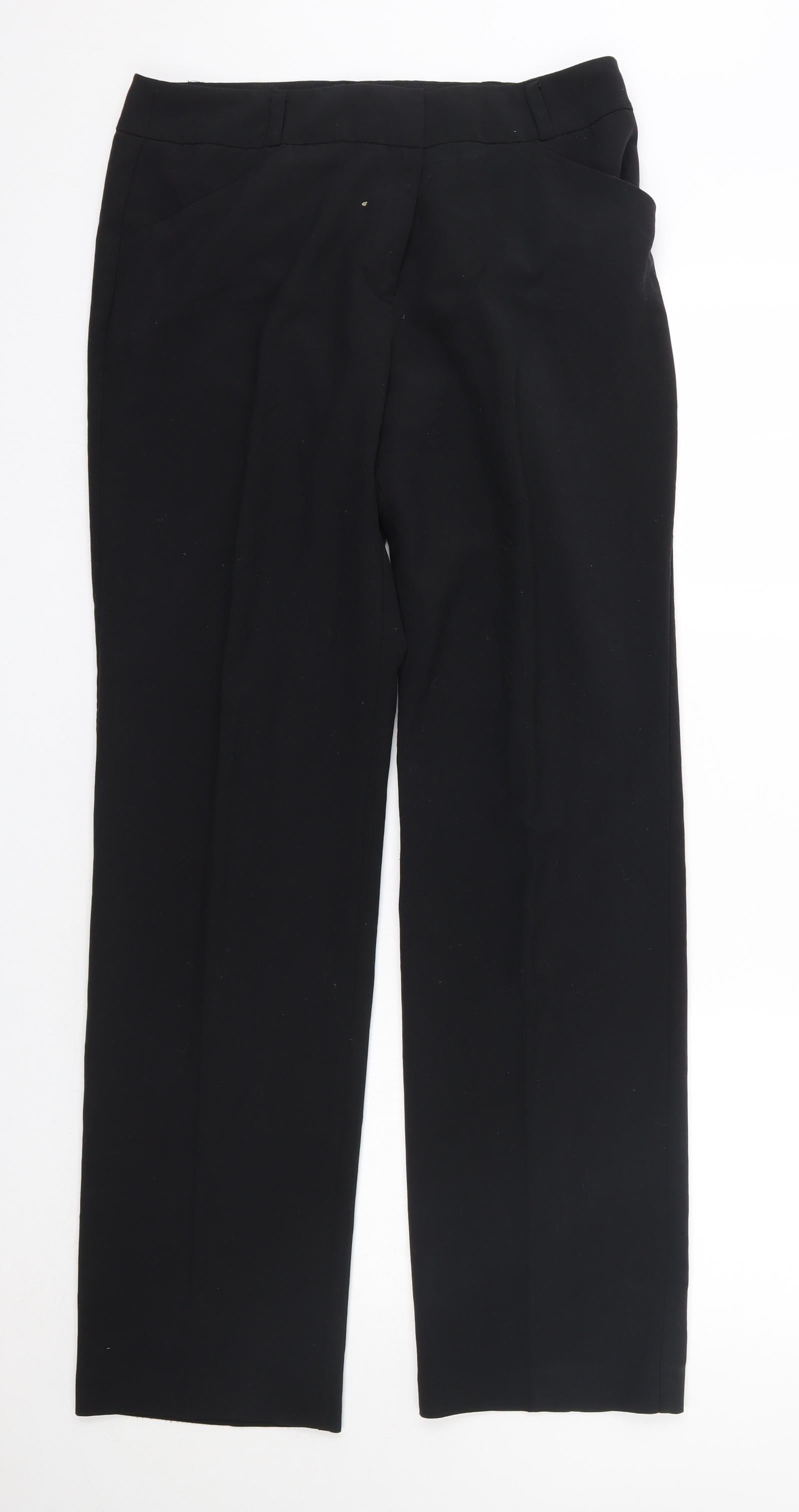 Long Tall Sally Womens Black Polyester Dress Pants Trousers Size