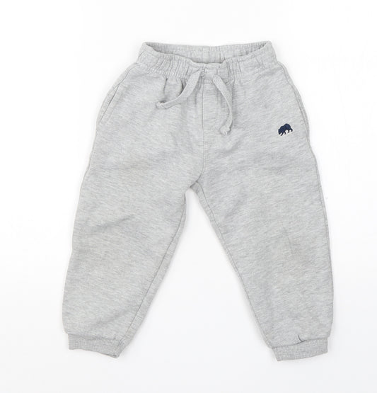 Rebel Boys Grey  Cotton Sweatpants Trousers Size 2-3 Years  Regular