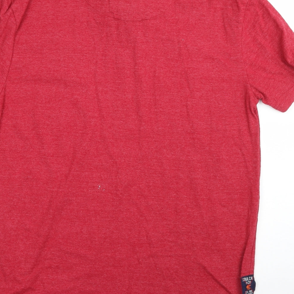 SoulCal&Co Mens Red  Cotton  Polo Size L Collared