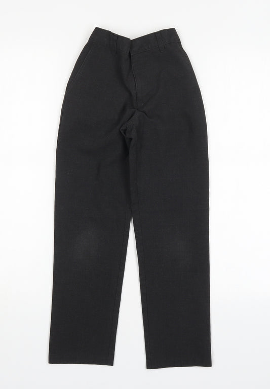 M&S Boys Grey  Polyester Dress Pants Trousers Size 8-9 Years  Regular  - School Wear