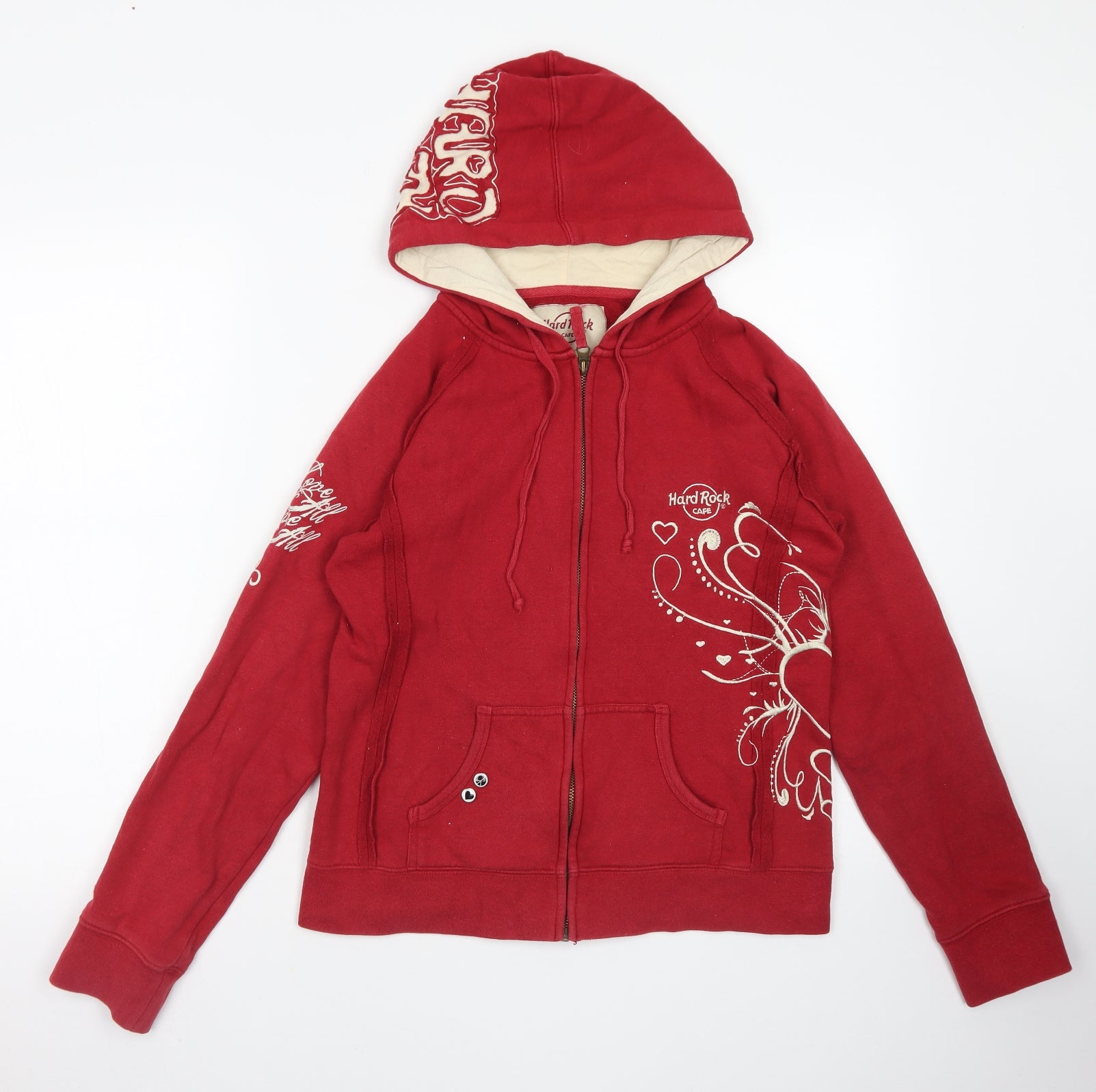 ESMARA Womens Red Cotton Full Zip Hoodie Size M Zip – Preworn Ltd