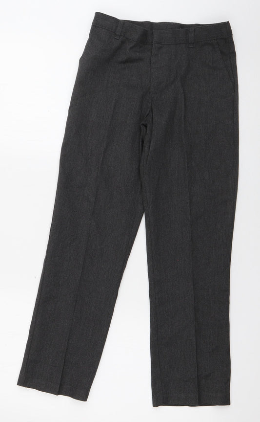 George Boys Grey  Polyester Dress Pants Trousers Size 9-10 Years  Regular Zip