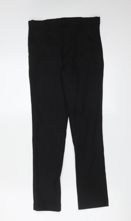 NEXT Boys Black  Polyester Dress Pants Trousers Size 11 Years  Slim Zip - school