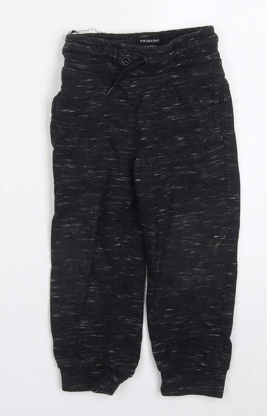 Primark Boys Black  Cotton Sweatpants Trousers Size 2-3 Years  Regular Drawstring