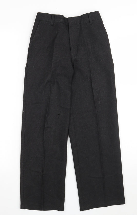 George Boys Black  Polyester Dress Pants Trousers Size 9-10 Years  Regular Zip - School Pants