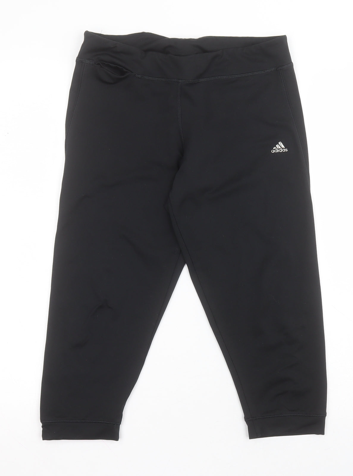 adidas Womens Black Polyester Capri Leggings Size M L25 in Regular