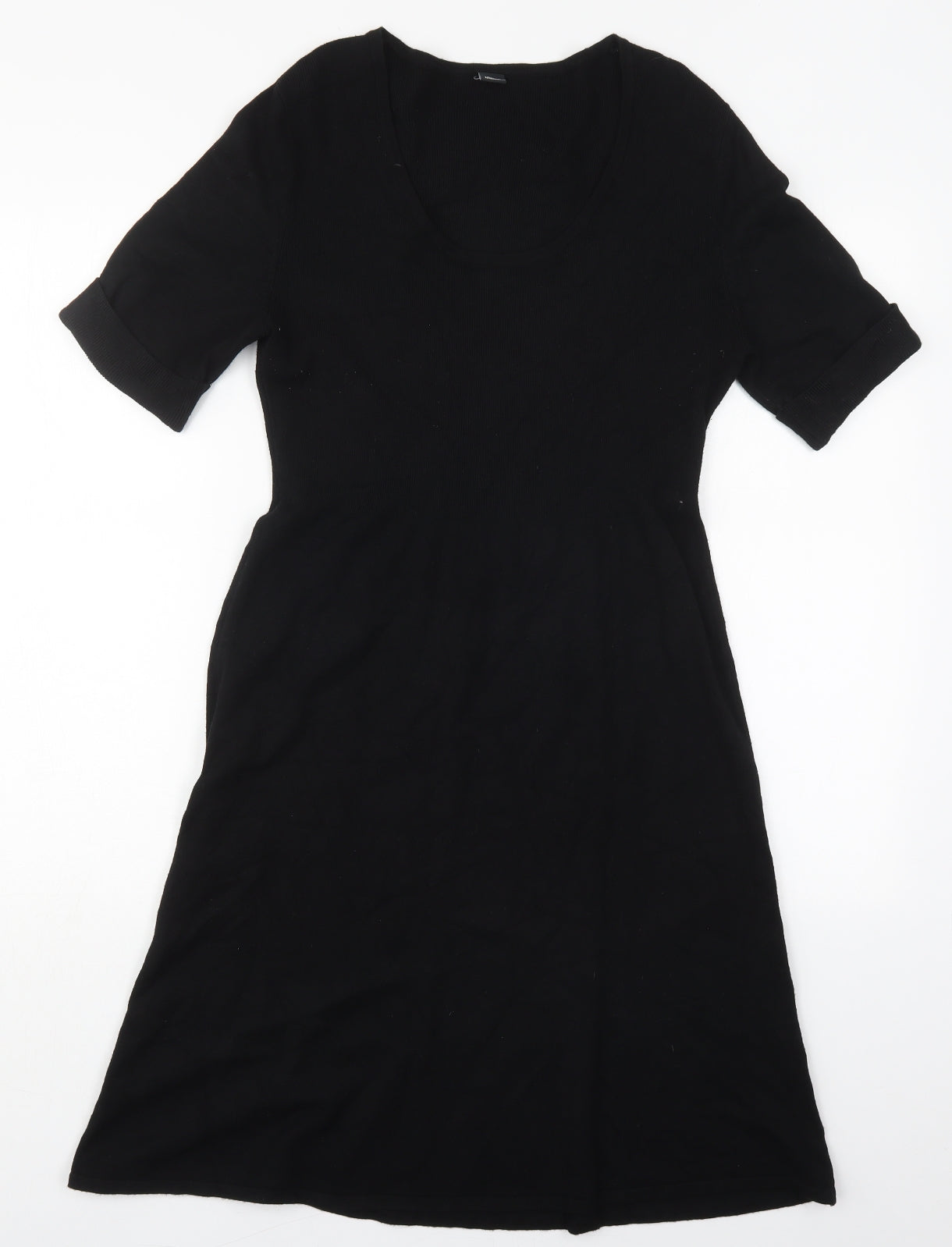 12 Scoop Size S Pullover Ltd Oliver Preworn Viscose – Womens Black Neck A-Line