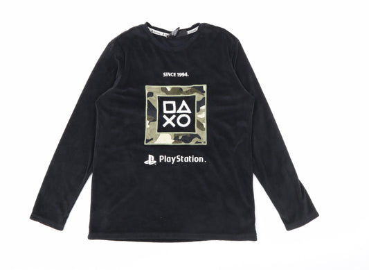 Primark Boys Black Crew Neck Camouflage Polyester Pullover Jumper Size 10-11 Years   - Playstation