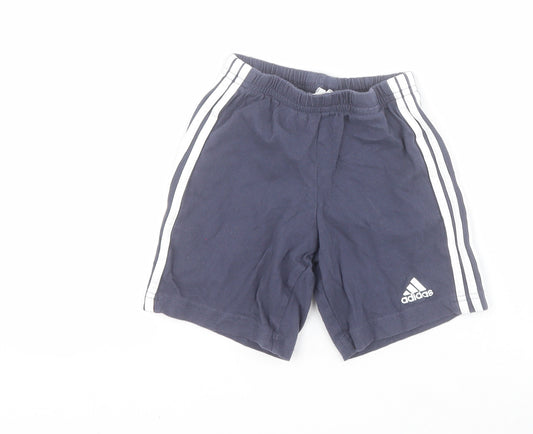 adidas Boys Blue  100% Cotton Sweat Shorts Size 2-3 Years  Regular Drawstring