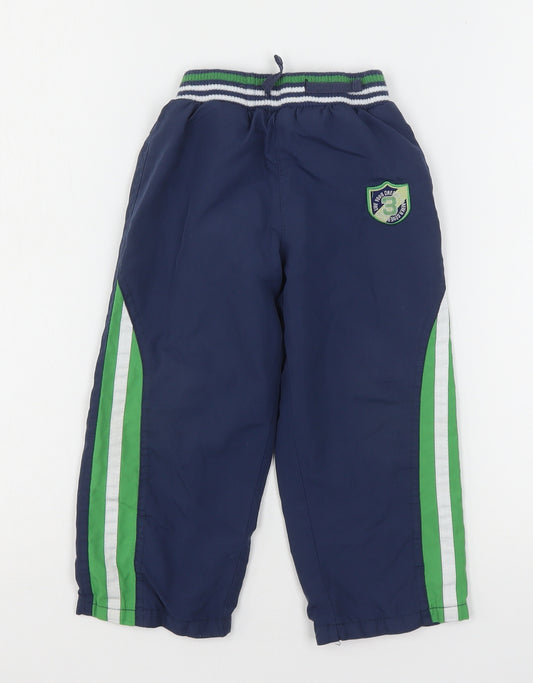 Dunnes Stores Boys Blue  Polyester Jogger Trousers Size 2-3 Years  Regular Drawstring