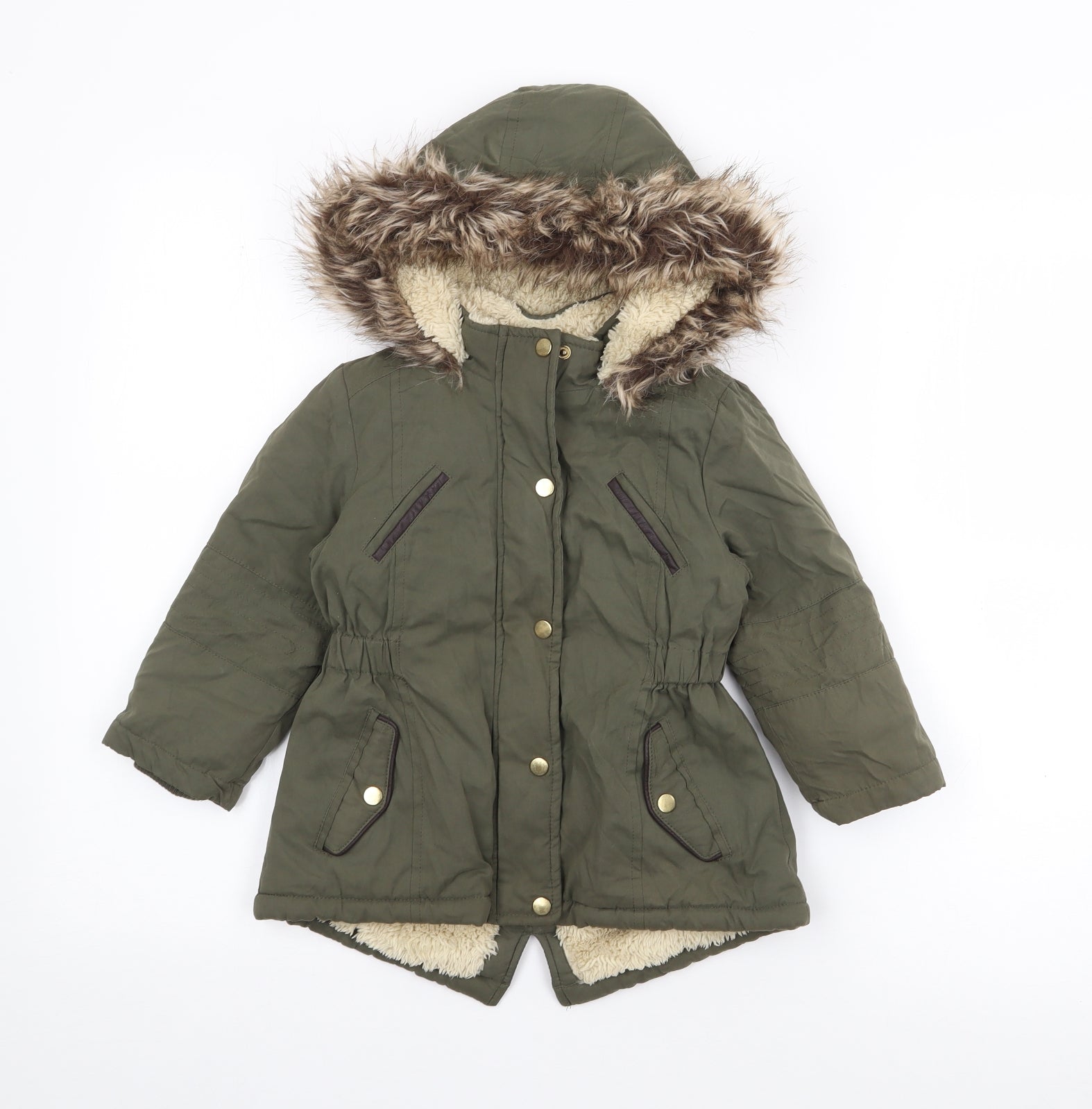 Girls green hot sale parka coat