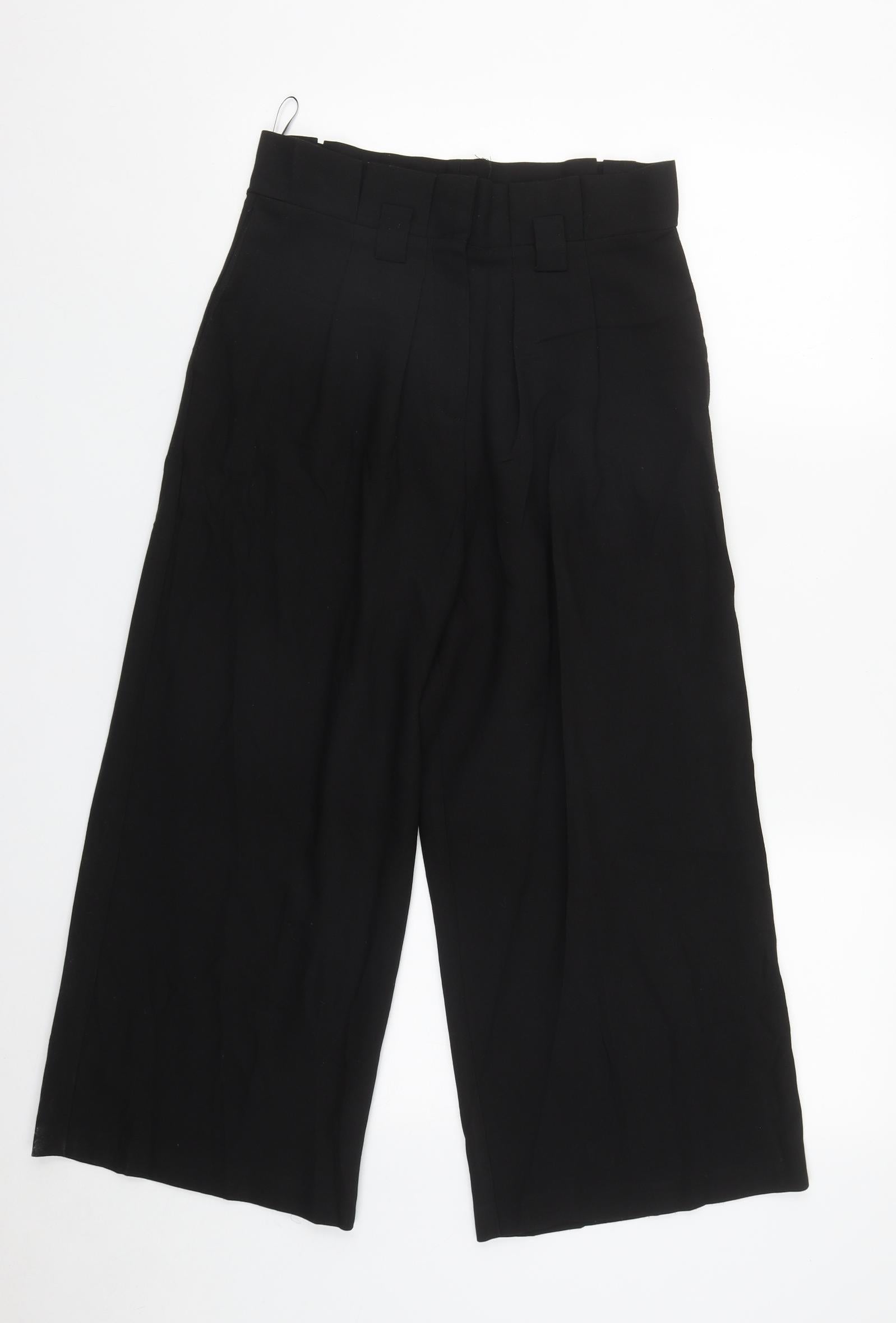 Lipsy Womens Black Polyester Cropped Trousers Size 10 L22 in