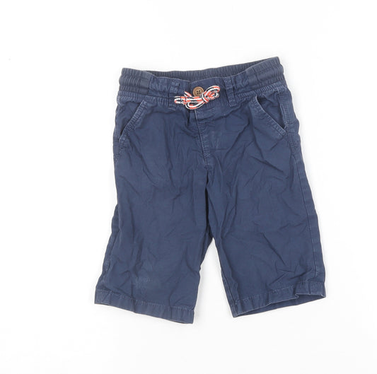 Marks and Spencer Boys Blue  Cotton Chino Shorts Size 3-4 Years  Regular