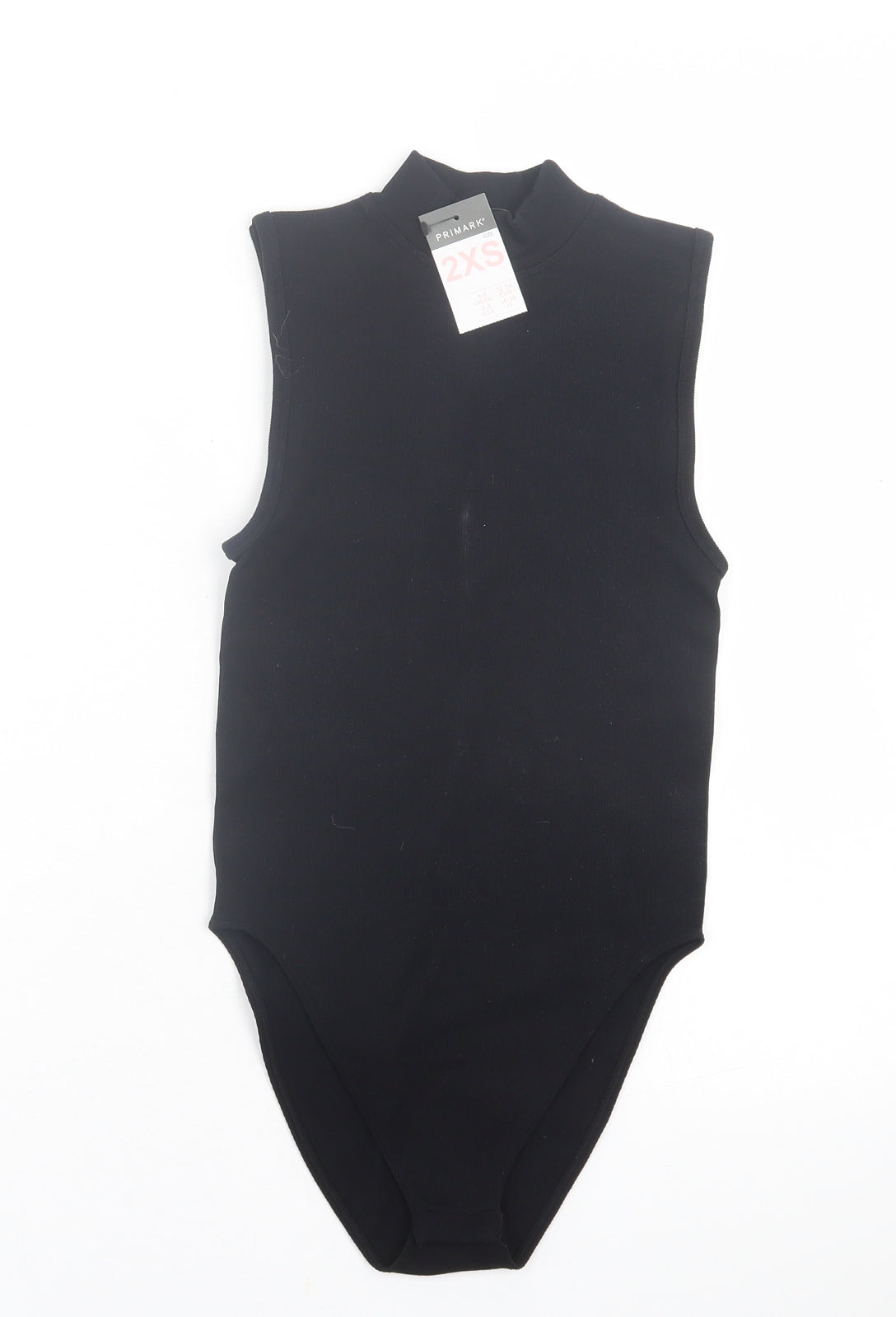 Primark Womens Black Nylon Bodysuit One-Piece Size 2XS Button