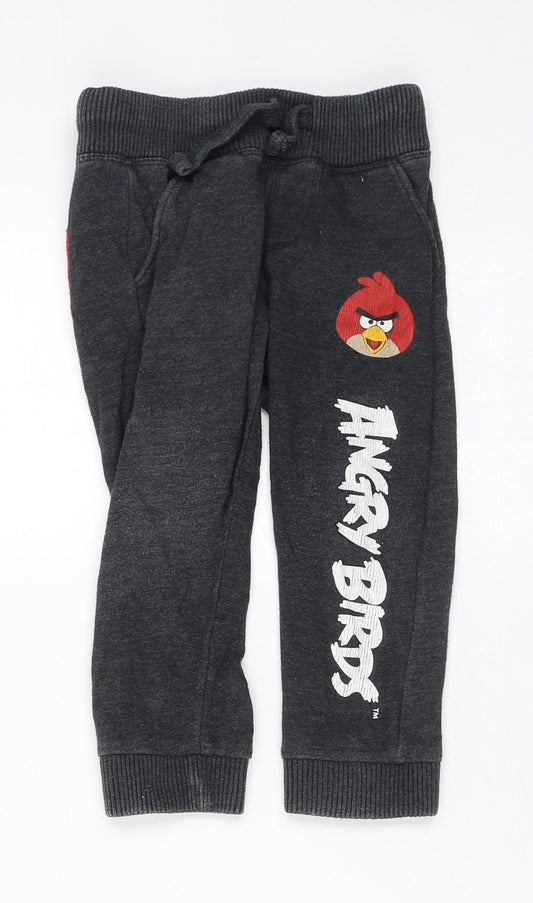 Angry Birds Boys Grey  Cotton Sweatpants Trousers Size 2-3 Years  Regular