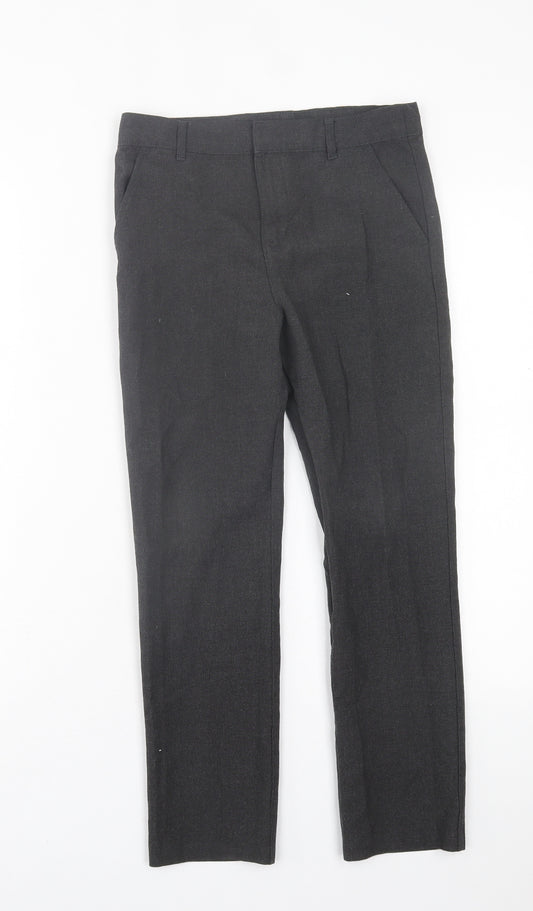 f& Boys Grey  Polyester Capri Trousers Size 9-10 Years  Regular Hook & Eye - School Wear