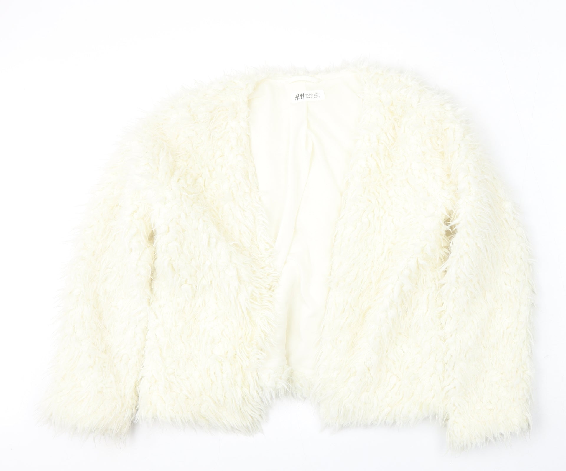 Hm white store faux fur coat