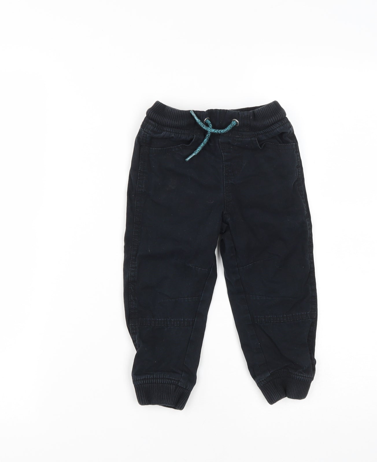 Lupilu Boys Black Ltd 2-3 Jogger Regular Size Trousers Preworn Drawst Cotton Years –