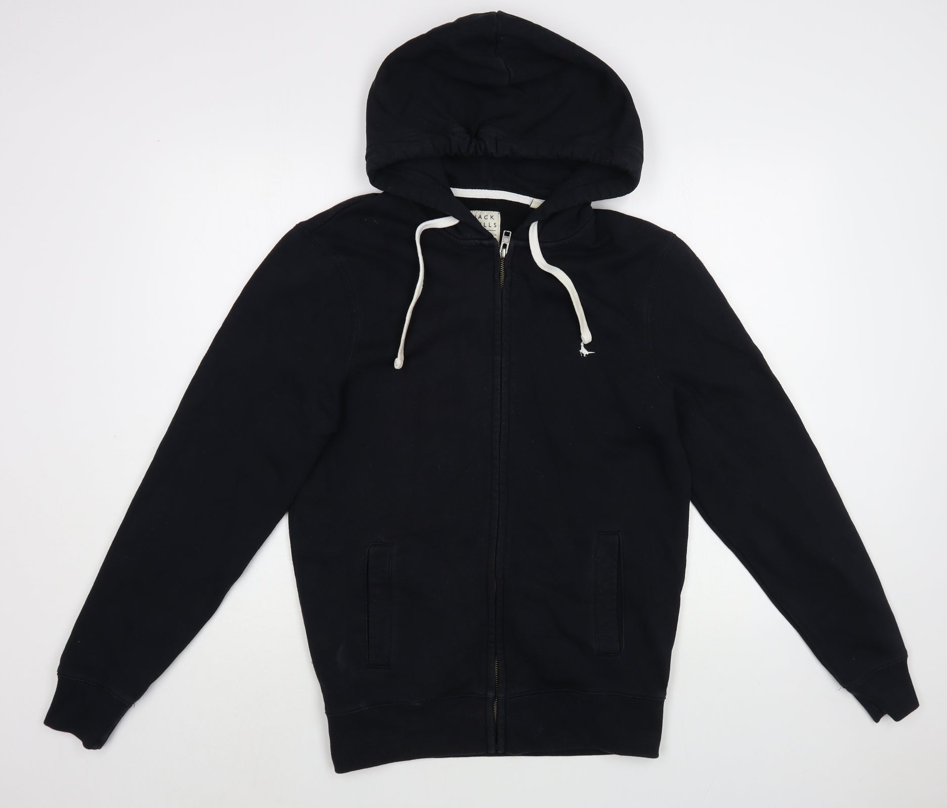 Jack Wills Mens Black Cotton Full Zip Hoodie Size S Preworn Ltd