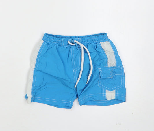 Dunnes Stores Boys Blue  Polyester Bermuda Shorts Size 3-4 Years  Regular  - Swim Shorts