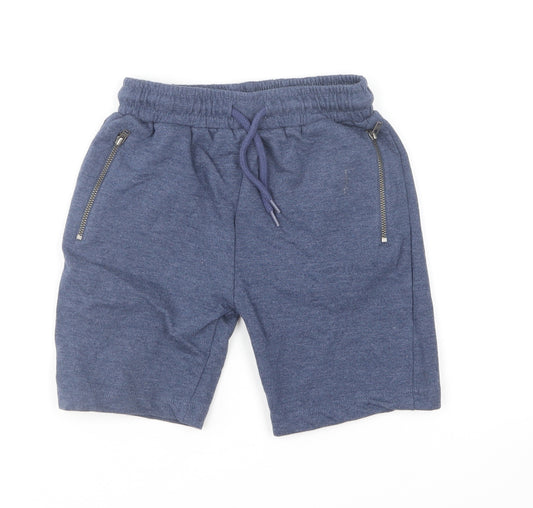 M&Co Boys Blue Cotton Sweat Shorts Size 5-6 Years Regular