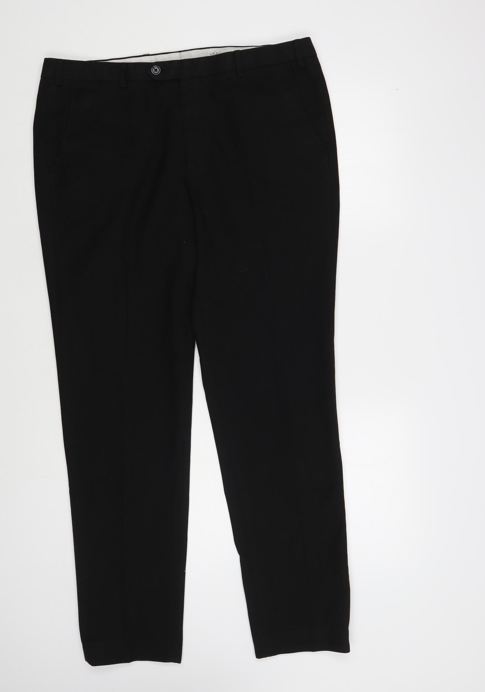 1880 Club Mens Black Polyester Trousers Size 36 in L31 in Regular