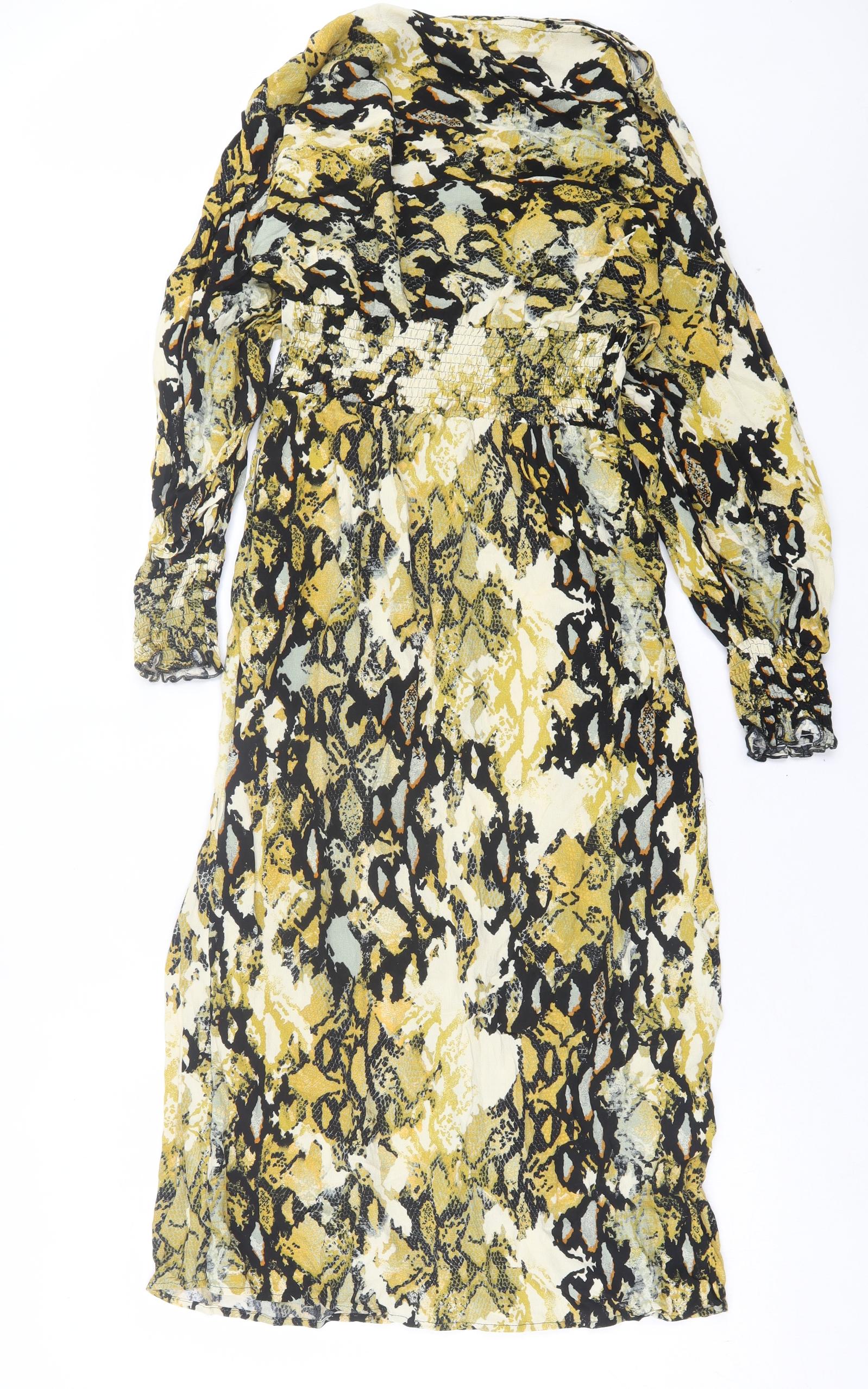 Marks and spencer yellow animal print dress sale