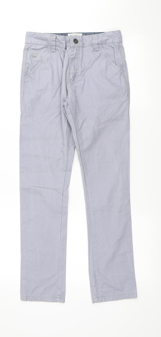 Jasper Conran Boys Grey Cotton Chino Trousers Size 11 Years Regular Button