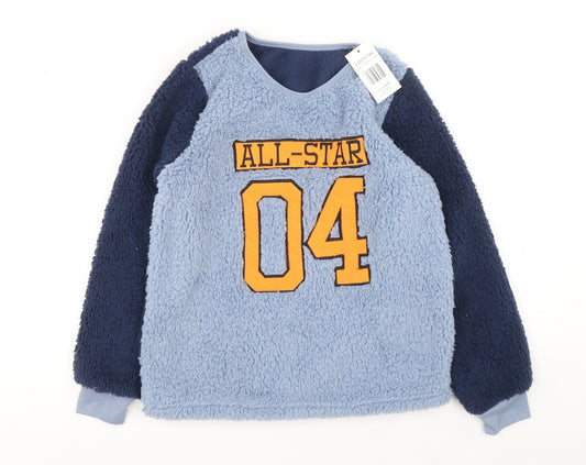 LILY&DAN Boys Blue Round Neck Polyester Pullover Jumper Size 11-12 Years Pullover - All Star 04