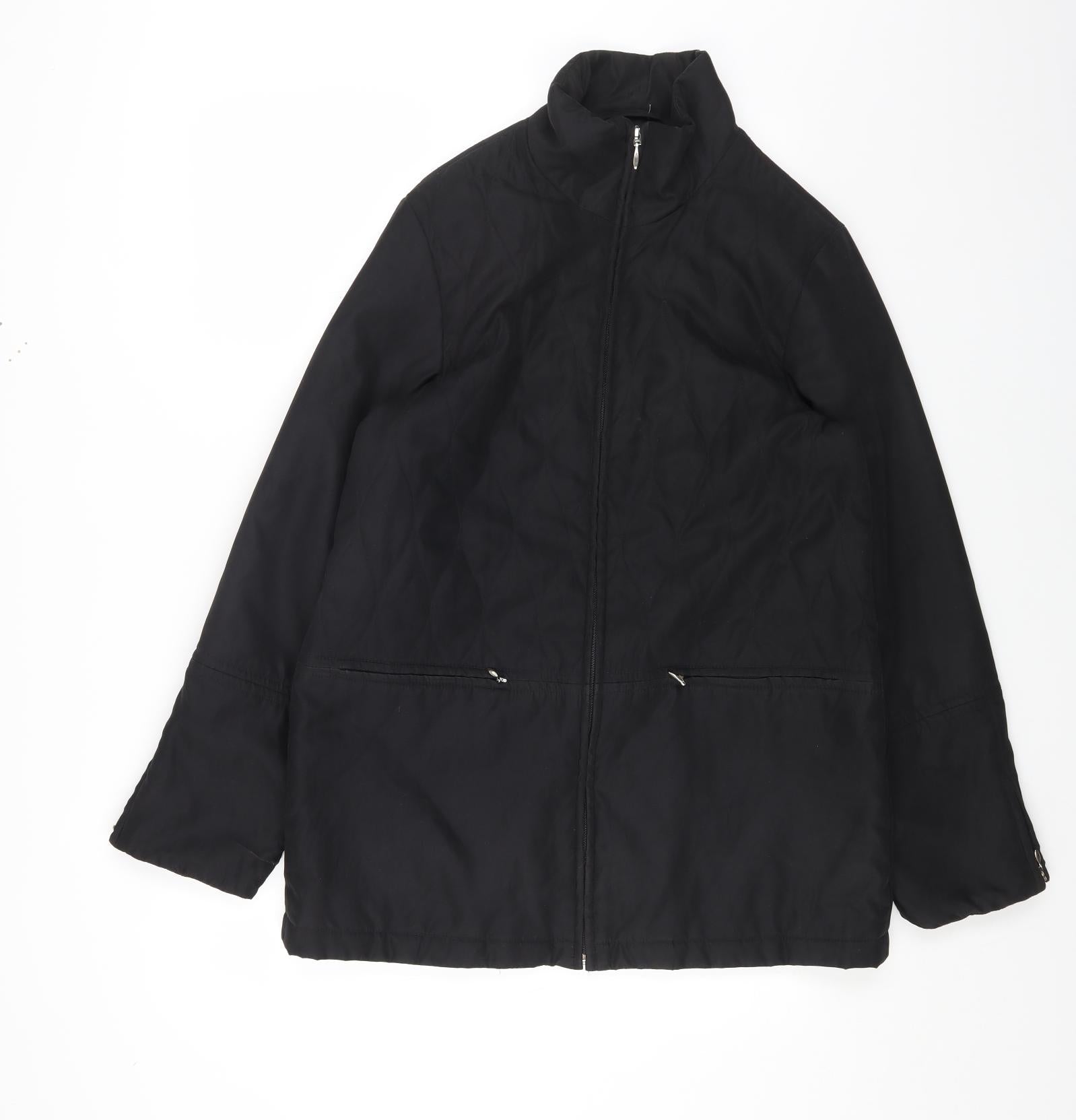 House of Fraser Womens Black Jacket Coat Size 12 Zip