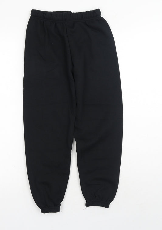 Preworn Boys Black Cotton Sweatpants Trousers Size 9-10 Years Regular Drawstring