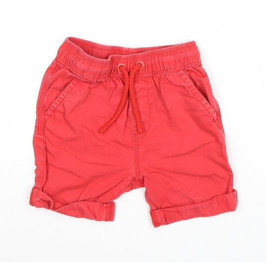George Boys Red Cotton Sweat Shorts Size 3-4 Years Regular Drawstring - Waist 18