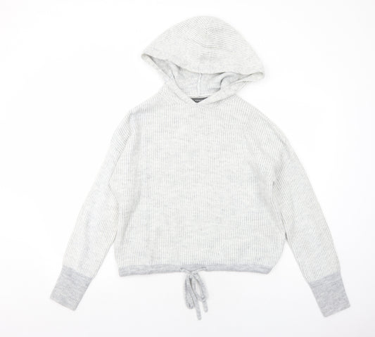 Primark Womens Grey Acrylic Pullover Hoodie Size XS Pullover