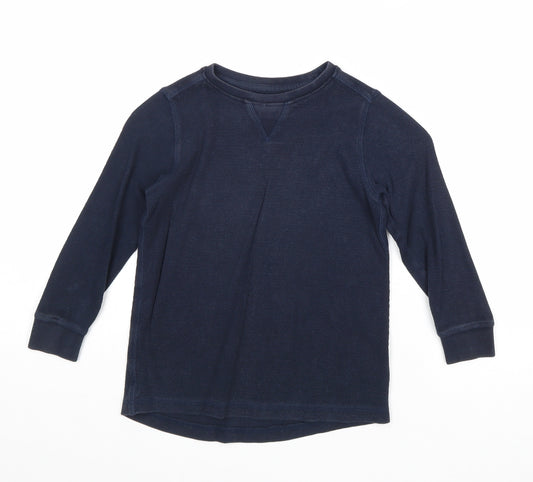 NEXT Boys Blue Cotton Basic T-Shirt Size 5 Years Round Neck Pullover