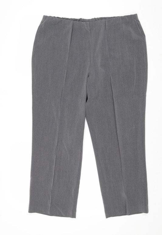Bonmarche Womens Grey Polyester Trousers Size 16 Regular
