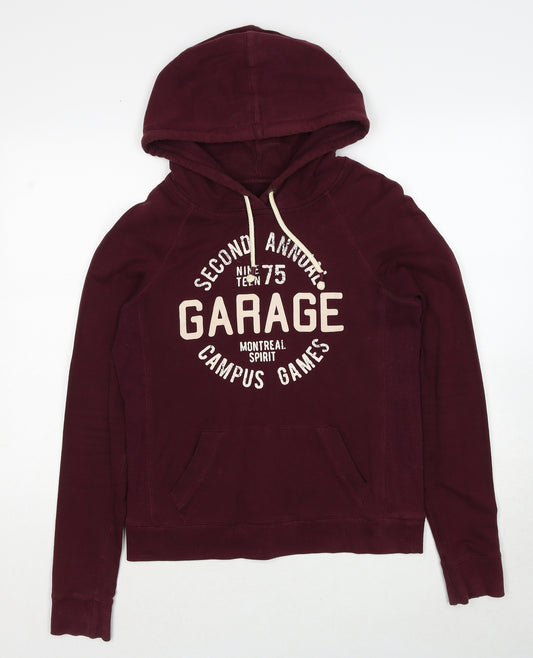 Garage Womens Red Cotton Pullover Hoodie Size M Pullover
