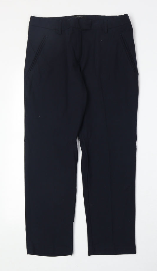 Marks and Spencer Womens Blue Polyester Trousers Size 10 Regular Zip