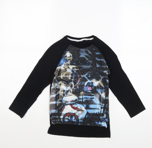 Star Wars Boys Black Cotton Pullover T-Shirt Size 5 Years Round Neck Pullover