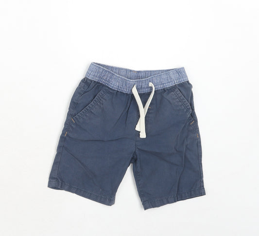 NEXT Boys Blue Cotton Chino Shorts Size 3-4 Years Regular Drawstring