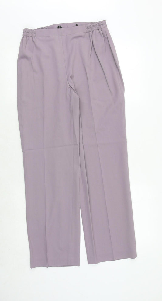 Artigiano Womens Purple Polyester Trousers Size 12 Regular Zip