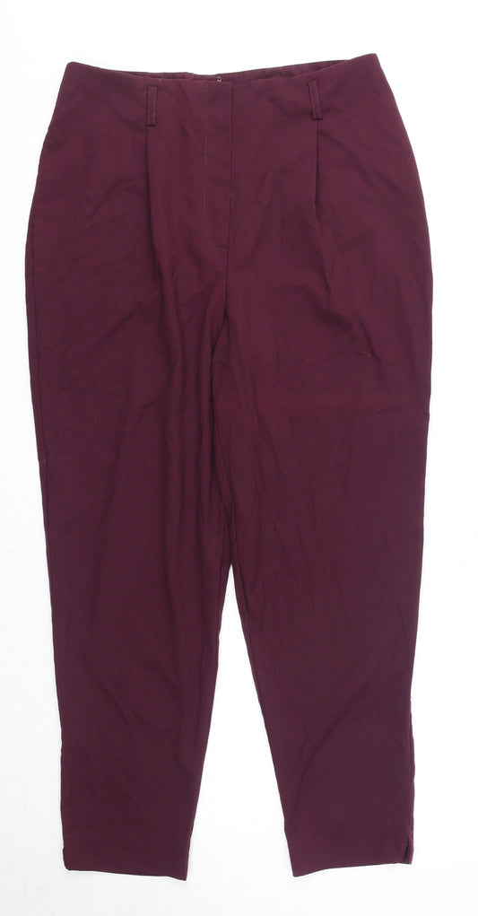 New Look Womens Purple Polyester Trousers Size 12 Regular Zip
