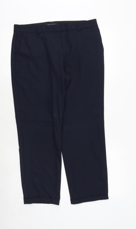 Marks and Spencer Womens Blue Polyester Trousers Size 12 Regular Zip