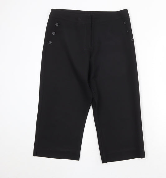 Bonmarché Womens Black Polyester Trousers Size 12 Regular Zip