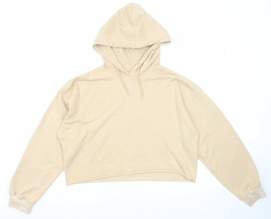 New Look Womens Beige Cotton Pullover Hoodie Size M Pullover