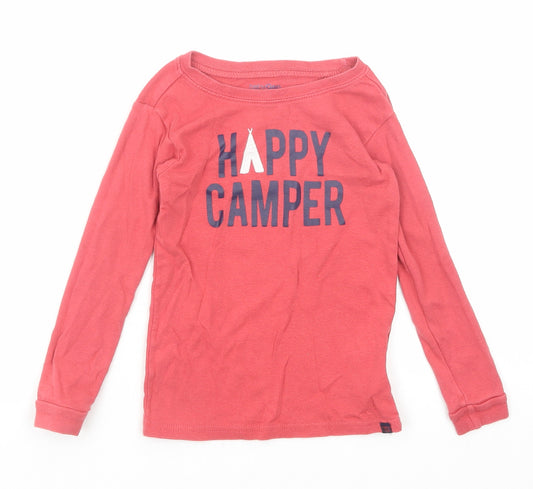 Gap Boys Red Cotton Pullover T-Shirt Size 5 Years Round Neck Pullover - Happy Camper