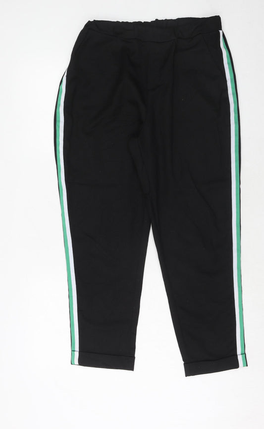 New Look Womens Black Polyester Jogger Trousers Size 12 Regular